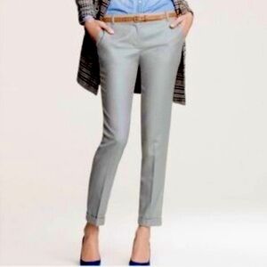 J.Crew Italian Wool Tallegno Cafe Capri Trousers in Light Grey